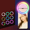 Pikkukuva 5 / 10: RBG Selfie Lampa Clip-On LED -rengasvalo matkapuhelimelle valkoinen