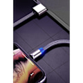 Miniatyrbild 6 av 8: Magnetisk 3-i-1 Laddkabel USB/Micro/Typ-C/Lightning 1m Svart svart
