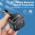 Miniatyrbild 6 av 8: Billaddare 4 USB Supersnabb 38W PD Quick Charge 3.0 svart
