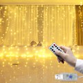 Miniatyrbillede 4 af 11: LED -gardin USB Light Loop med fjernbetjening 3m varm hvid gul