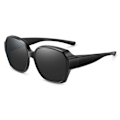 Miniatyrbillede 1 af 3: Polarized Suncovers Solbriller Over Glasses Sort sort