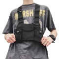 Miniatyrbillede 2 af 2: Sort Tactical West Utility Vest Chest Street Wear Hip Hop sort one size