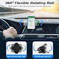 Miniatyrbillede 6 af 11: 360 Rotatabel bilholder med magnet til mobil sort sort