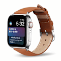 Pikkukuva 1 / 4: Apple Watch 42/44/45 1/2/3/4/5/6/7/katso ruskea nahkaranneke ruskea
