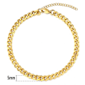 Pikkukuva 3 / 3: Säädettävä Pansan Link Chain -rannan kultaketju 5mm kulta