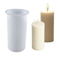 Miniatyrbillede 1 af 3: Silikone lys form DIY ribbat stearin lys hvid