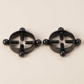 Miniatyrbillede 6 af 7: Falske brystpiercing uden huller brystvorte piercing nippel sort sort