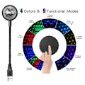 Miniatyrbilde 5 av 8: Mini USB LED Discolamp for Car Night Light svart
