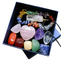 Miniatyrbilde 1 av 9: 11-pack naturlig energioppgaver Chakra Helbredende krystaller Armbånd Halskjede flerfarget