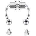 Miniatyrbild 1 av 2: Fake Näspierging - Magnetisk Septum Näspiercing Utan Hål Färg: silver