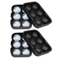 2-Pack 6 Runda Isbitar Silikon Isform Iskulor svart