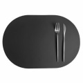 Miniatyrbilde 1 av 3: 4-pack bordbrett i kunstig skinn Oval Black 43x30cm svart