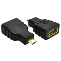 Pikkukuva 1 / 2: Kultainen mikro HDMI HDMI -adapteriin 1080p 4K UHD 3D -TV musta
