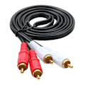 Miniatyrbillede 1 af 2: 1,5m 2x RCA MALE STEREO AUDIO Kabel sort