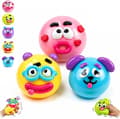 3 st Smushers Squishy med glada ansikten, hundansikte Swap Squishy, klämbara sensoriska stressbollar för avkoppling