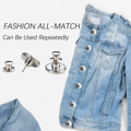Miniatyrbild 7 av 8: Avtagbara jeansknappar 10-delars set Silver Perfect Fit Button Silver Silver