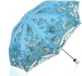 Kvinnor Spets 2-delad UV Parasoll Snö/Regn/Sol Paraply Broderi Bröllopsparaply Blå Blue