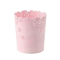 Rund plastpapperskorg, ihålig, spets, för kontor. (1-pack rosa)