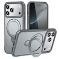 Kompatibelt magnetiskt telefonfodral med stativ för iPhone, stötsäkert och skyddande fodral grå iPhone16Plus grey iPhone16Plus
