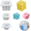 3-pack silikonljusformar, 3D-bubbelkubsformar för vax