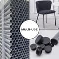 Miniatyrbillede 3 af 5: Pakke med 20 60 mm runde rørindsatser, sorte plastikhætter til hegnspæle, rørpropper, sort RAL 9005