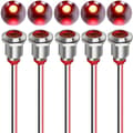 5 stk 12 mm LED metallindikator 110V-220VAC lampe vanntett
