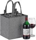 Flaskväska 9 flaskor bärare för vin, öl, (45x24x24 cm, grå)