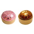 2-pack Dumpling Squishy Stressboll, Glitterboll Squishy, Sensorisk Klämleksak för Stresslindring (Rosa-Brons)
