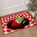 Grinch illusion dørmåtte julesyns dørmåtte vaskbar gulvmåtte 50 X 80 cm