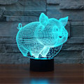 Miniatyrbilde 3 av 7: Dyr Gris Leke 3D Illusions Nattlys Smart Berøringslampe, Kreativ RGB Led, Julegave Bursdagsdekorasjoner