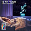Miniatyrbillede 5 af 5: Basketballspiller 3D Illusion LED Bordlampe Natlampe med 16 Farver Fans Dekorationer Gaver