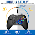 Miniatyrbilde 8 av 9: Trådløs spillkontroller for Windows PC/Steam Deck/PS3/Android TV BOX, Dual Vibrate Plug and Play Gamepad Joystick med 4 tilpassede taster, batteri black