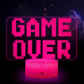 Miniatyrbild 1 av 8: Gaminglampa Game Over Nattlampa 3D Illusion Lampor, Dimbar