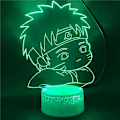 Miniatyrbilde 2 av 7: Naruto Kakashi Uchiha Sasuke 3D Illusions nattlampe Smart Touch, RGB-effekt USB-kabeldrevet Kreativ 3D Japansk Anime Lampe