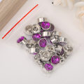 Miniatyrbillede 7 af 8: 20 stk. nitte studs runde legering DIY sko tøj tasker dekoration med 20 stk. skiver 12mm lilla