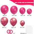 Pikkukuva 2 / 7: Kuuma pinkki ja punainen ilmapallokaari, 129 kpl eri kokoja 18 12 10 5 tuumaa Magenta ja metallinen punainen kukka ilmapallot Garland Arch Kit syntymäpäivä vuosipäivä Magenta and Metallic Red
