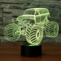 Miniatyrbild 3 av 8: 3D optisk illusion monstertruck färgglad ljuseffekt T
