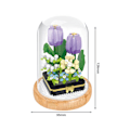 Miniatyrbild 3 av 5: Växtbyggstenar Miniatyr DIY Byggstenar Bukett Krukväxter Prydnader Dekoration Leksaker med Skyddande Överdrag Tulip
