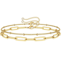 Miniatyrbild 1 av 5: Wekity Delikat Guld Armband för Kvinnor, Justerbart Skiktat Armband