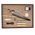 Miniatyrbillede 10 af 10: Fjerpennesæt Glat Skrivning Retro Design Udskæringsudseende Kalligrafi Pen Kit til Skrivning GaveSFDPS038031 Spids Grå Fjer