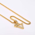 Miniatyrbillede 7 af 9: Krone Initial A-Z Halskæde, Iced Out Bogstav Vedhæng med 22-24 Tommer Kæde, Mænd Kvinder Bling Hip Hop Alfabet Navn Smykker Gave Store Initialer Halskæder V 18K Gold