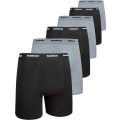 Miniatyrbild 1 av 7: Mjukt andningsbart underkläder för män, 6-pack boxershorts, S-XXL, öppen gylf Black Grey XXL