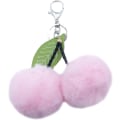 Miniatyrbilde 1 av 3: Pom Pom Nøkkelring Kunstig Pels Ball Nøkkelringer Fluffy Tote Anheng Bil Veske Sjarme Cherry Light Pink