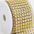 Miniatyrbillede 10 af 10: 3PCS Rhinestone Mesh Roll Shiny Diamond Wrap Ribbon Trim DIY Håndlavet DekorationGuld