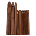 Miniatyrbild 2 av 10: 15 st virknålar 20 cm kolsyrade stora ergonomiska extra tjocka bambu virknålar för nybörjare virkare