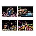 Miniatyrbild 3 av 10: 4 ark Scratch Paper DIY Hantverk A4 Vit Kartong Landskap Scratchboard Scratch Målning Papper Europeisk Stil