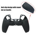 Miniatyrbild 2 av 3: Kontrollgrepp Anti-Slip Silikonfodral Skyddande Skal Kompatibel med PS5 Controller Gamepad black