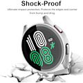 Miniatyrbillede 3 af 5: Kompatibel Samsung Galaxy Watch 4 44mm Etui Hærdet Glas Skærmbeskytter Hård Mat PC Beskyttelsesramme Ridsefast Fuld Dækning Galaxy