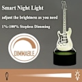 Miniatyrbilde 4 av 8: Bassgitargave 3D nattlys Musikk Elektrisk Gitarmodell Illusionsbordlampe Fjernkontroll 16 Farger Sove Lys Jenter Gutter Barn Musikk Gitar