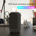 Miniatyrbild 2 av 8: Bluetooth-högtalare multifunktionell IPX5 vattentät stark bas stereoljud handsfree-samtal bärbar trådlös högtalare för hemresa fest Black
